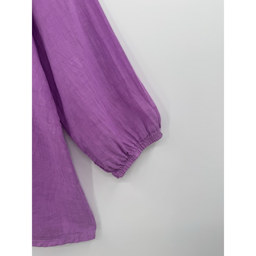 Terzo Millennio Made in Italy 100% Linen Top Pink Coastal Lagenlook - Picture 3 of 10